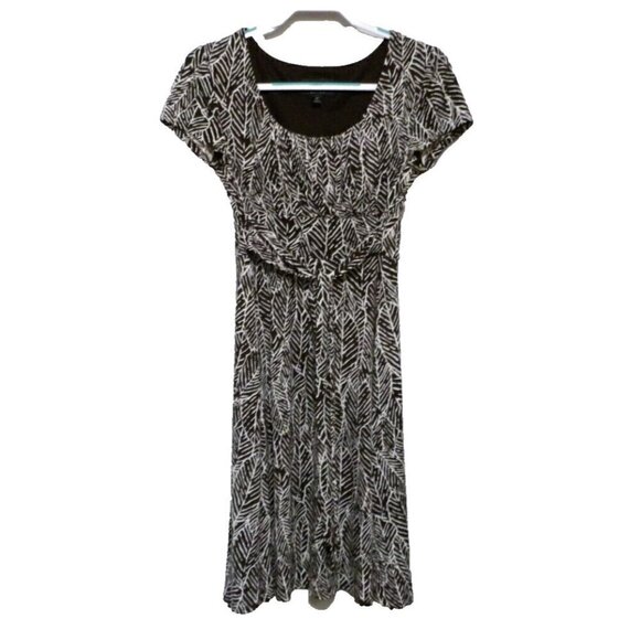 Connected Dresses & Skirts - CONNECTED brown & white polyester blend dress women's size 10 Petite